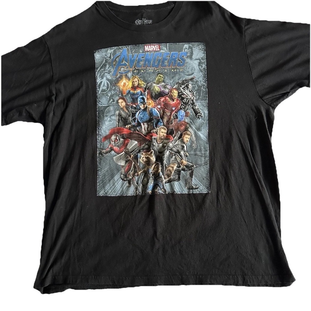 Marvel Avengers Endgame Movie Promo Mens T Shirt Adult 2X Black Pop Culture